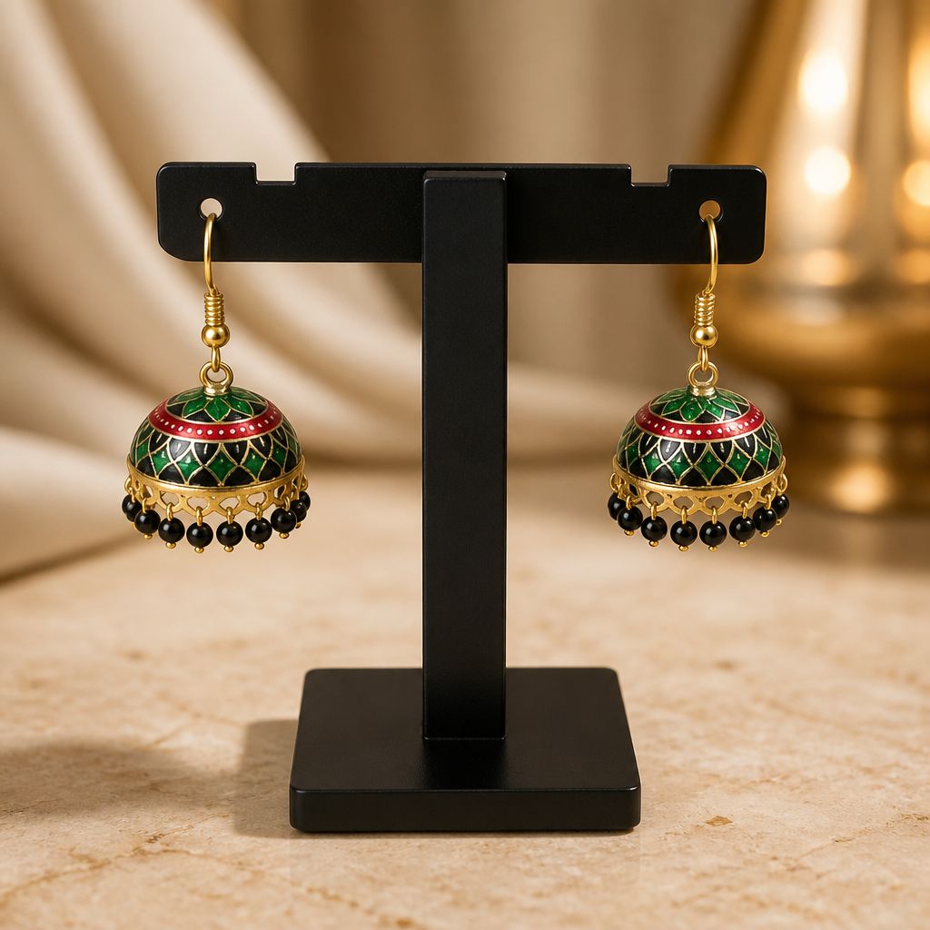 Royal Meenakari Jhumka Earrings