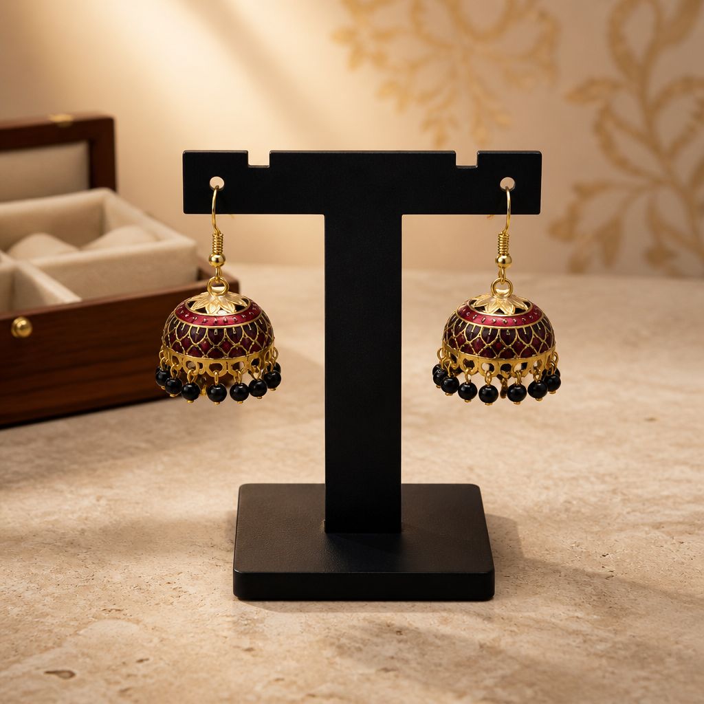 Royal Meenakari Jhumka Earrings