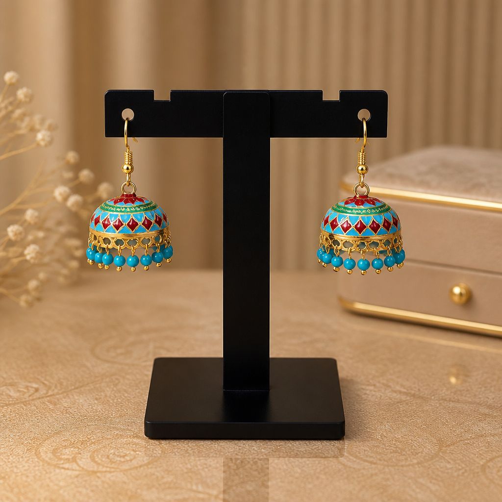 Royal Meenakari Jhumka Earrings