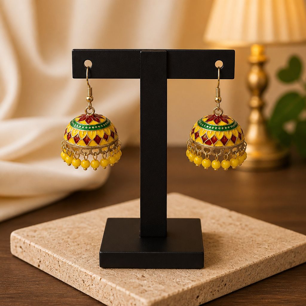 Royal Meenakari Jhumka Earrings