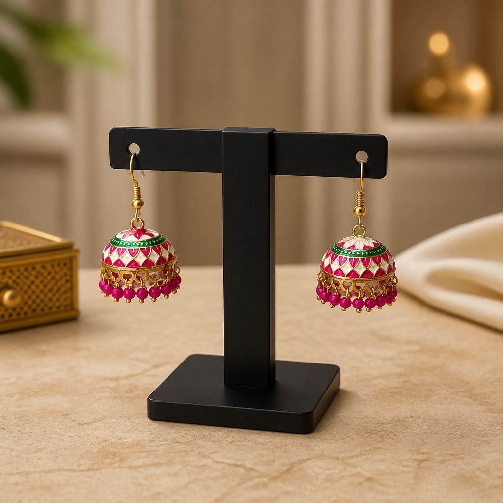 Royal Meenakari Jhumka Earrings