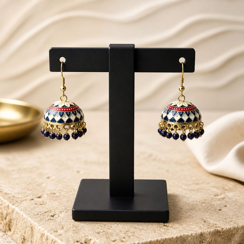 Royal Meenakari Jhumka Earrings