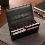Classic Leather Long Black Wallet