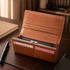 Classic Leather Long Brown Wallet