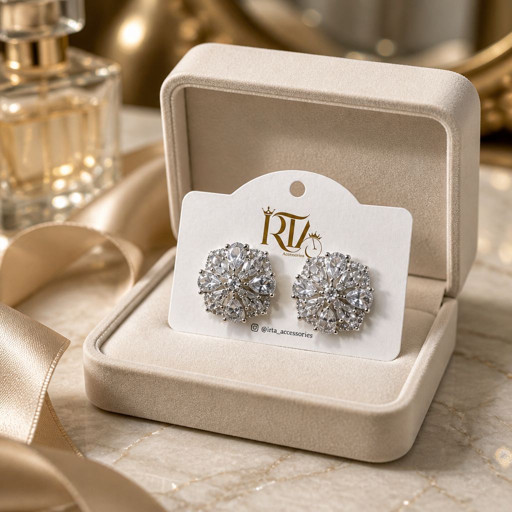 Crystal Bloom Stud Earrings